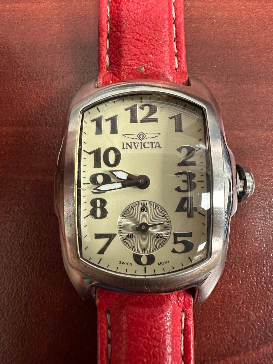 INVICTA SPECIAL EDITION WOMENS WATCH RED LEATHER BAND NEW BATTERY LIKE NEW Invicta and Glycine, two iconic and world renowned watch  main image 4