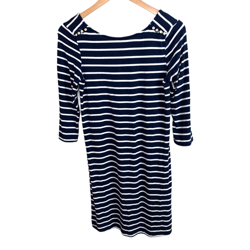 Amour Vert Blue White Striped Shift 