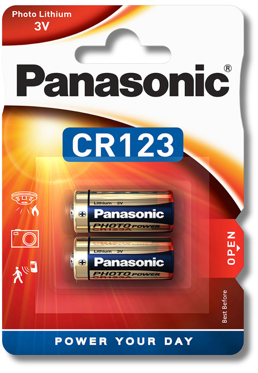 2x PANASONIC CR123 Batteries DL123 3V Lithium Photo Camera *EXPIRY 10/2034*