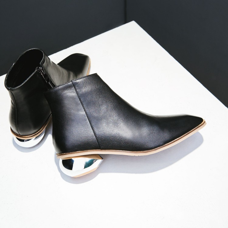 Mujer Puntiaguda británica Retro Puntera Puntiaguda Mujer Cremallera Lateral botas al Tobillo de Cuero Bloque Medio Tacones 13ca84 Mujer Puntiaguda británica Retro Puntera Puntiaguda Mujer Cremallera Lateral botas al Tobillo de Cuero Bloque Medio Tacones 13ca84