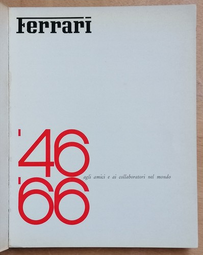 FERRARI Annuario 1946-1966 Raro Eccellenti condizioni ORIGINALE (Non Ristampa) - Foto 2 di 9
