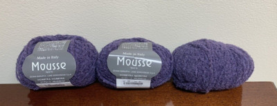 New - Purple - Zagna Baruffa Mousse Yarn Wool Nylon Yarn - Lot of 3