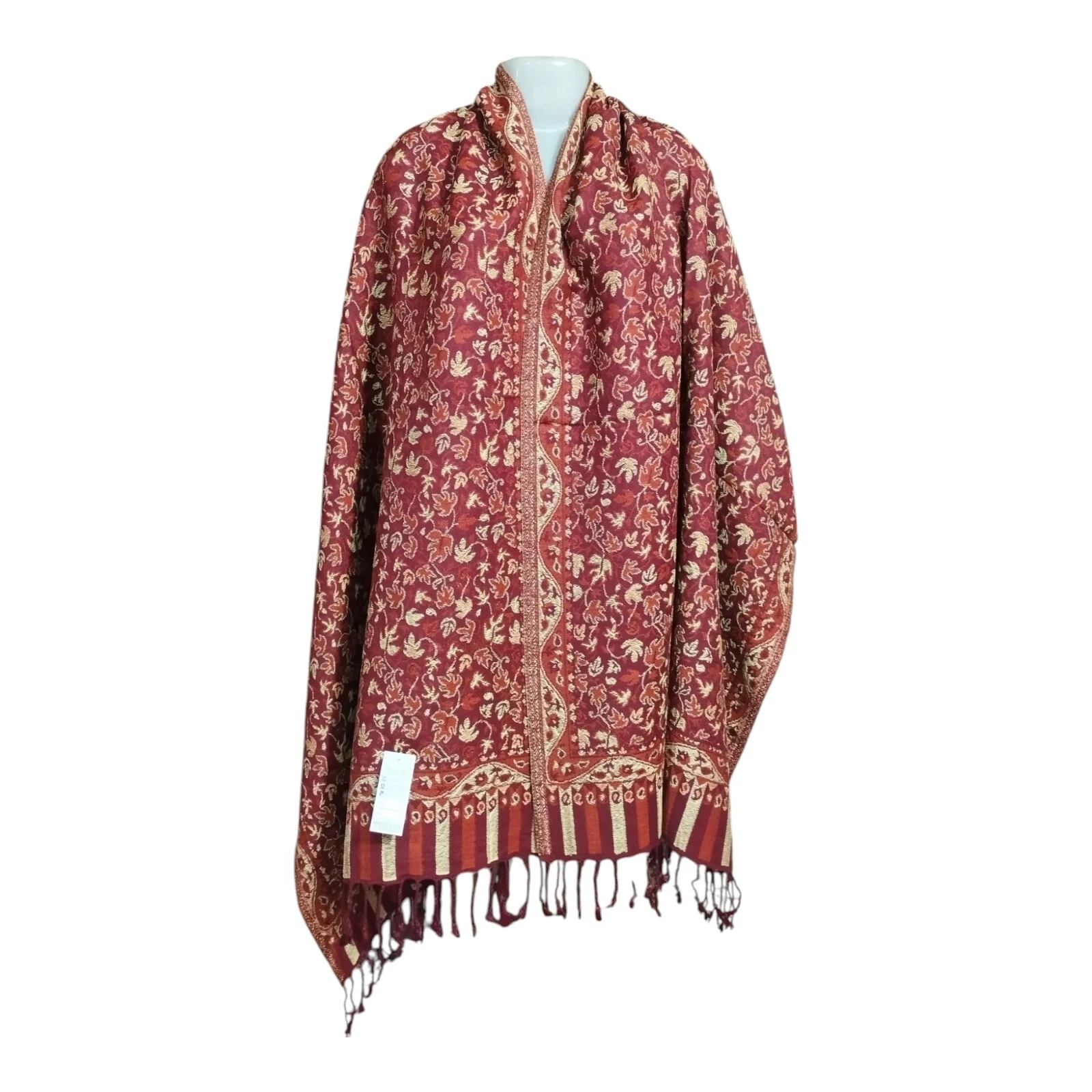 Latest New Kashmiri Kaani Reversible Stole Shawl For Women Men Colour_wine