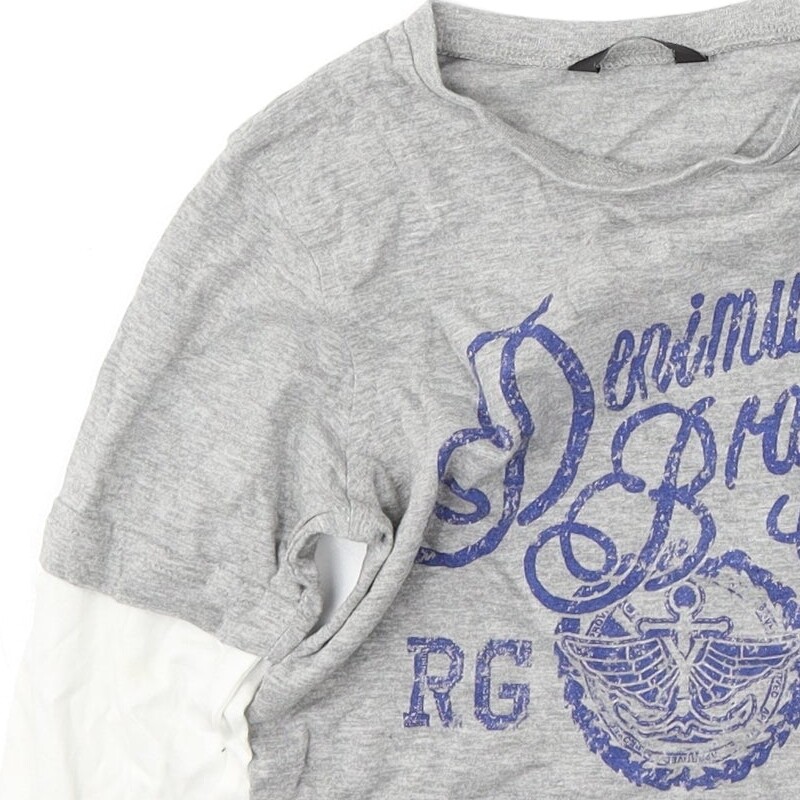 George Girls Grey Cotton blend T-Shirt Size 6-7 Years image 8