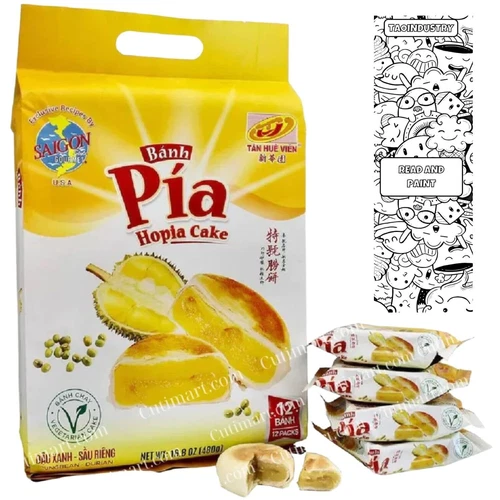 Hopia Mini Cake Tan Hue Vien Banh Pia - Authentic Vietnamese Cake with Mung B...
