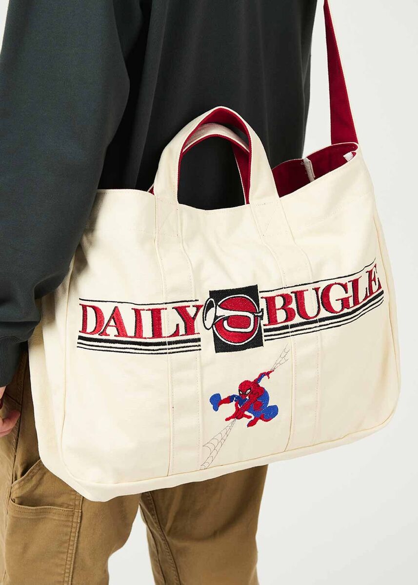Spiderman × graniph DAILY BUGLE 2WAY Tote Bag Ivory Japan
