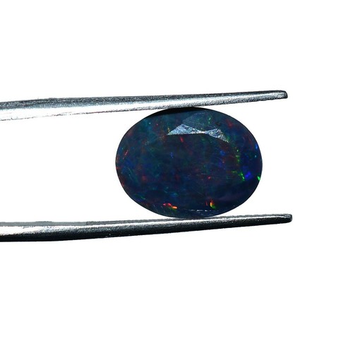 4.00 Cts Natural Ethiopian Black Opal 13.83mm 10.69mm Oval Faceted Cut Gemstone - Picture 2 of 5