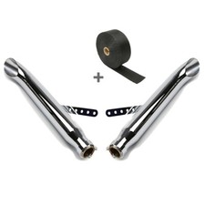 Set 2x Exhaust + wrap for Kawasaki Zephyr 1100/ 750/ 550 TO4