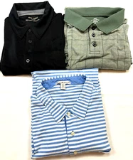 Lot of 3 Golf Polo Shirts Men's XL Short Sleeve Black Clover Peter Millar Pima