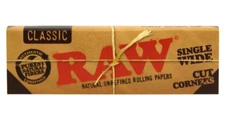 Raw Single Wide Cut Corners Classic Rolling Papers 50 LVS/PK 1 Pack USA SHIPPED