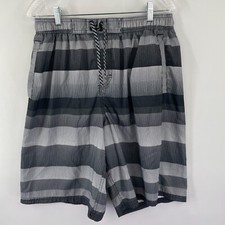 Nike Trunks Mens Size Large Black Stripes Pockets Built-in-Brief