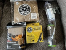 Chemical Guys 5 Items NEW 3 Microfiber Towels Drill Brush Fabric Clean & More