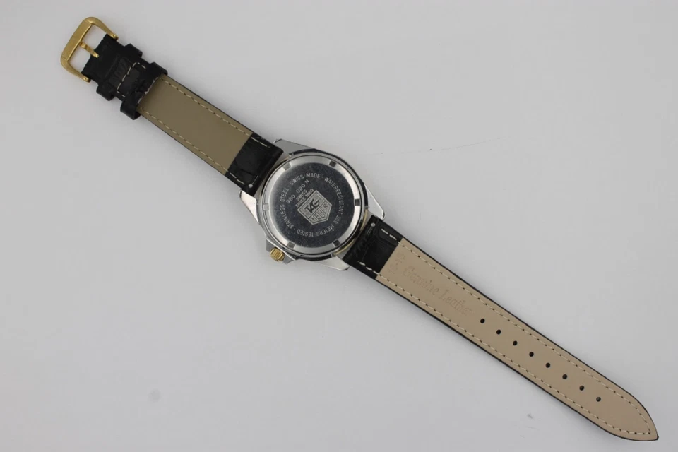 Tag Heuer 980.020 Hombre Serie 1000 Reloj Profesional Cuero Negro Dorado Cuarzo Foto 3 de 4