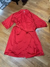 Natori Cruz Set Nightgown and Robe Red Satin Size XL