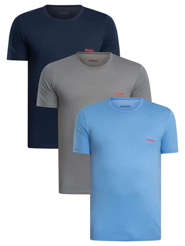 HUGO Herren 3er Pack Lounge Crew T-Shirts, Mehrfarbig