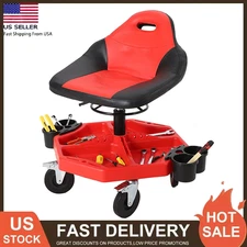 300LBS Rolling Garage Stool Adjustable Mechanic Work Shop Seat with Casters