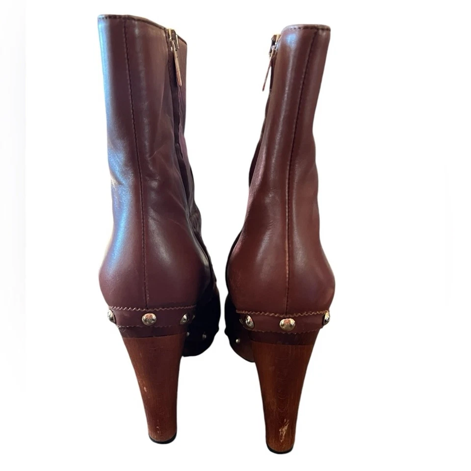 Botines de cuero Yves Saint Laurent vintage zueco punta cerrada geisha 90 EU40/US 10 Foto 3 de 4