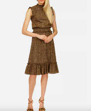 Michael Kors Women's ANIMAL PRINT KNEE SHEATH DRESS S NEW $125 MF28Y607HJ