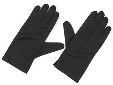 Schwarze Mikrofaser Handschuhe Uhren und Schmuck waschbar kratzfest und Halos M/XL