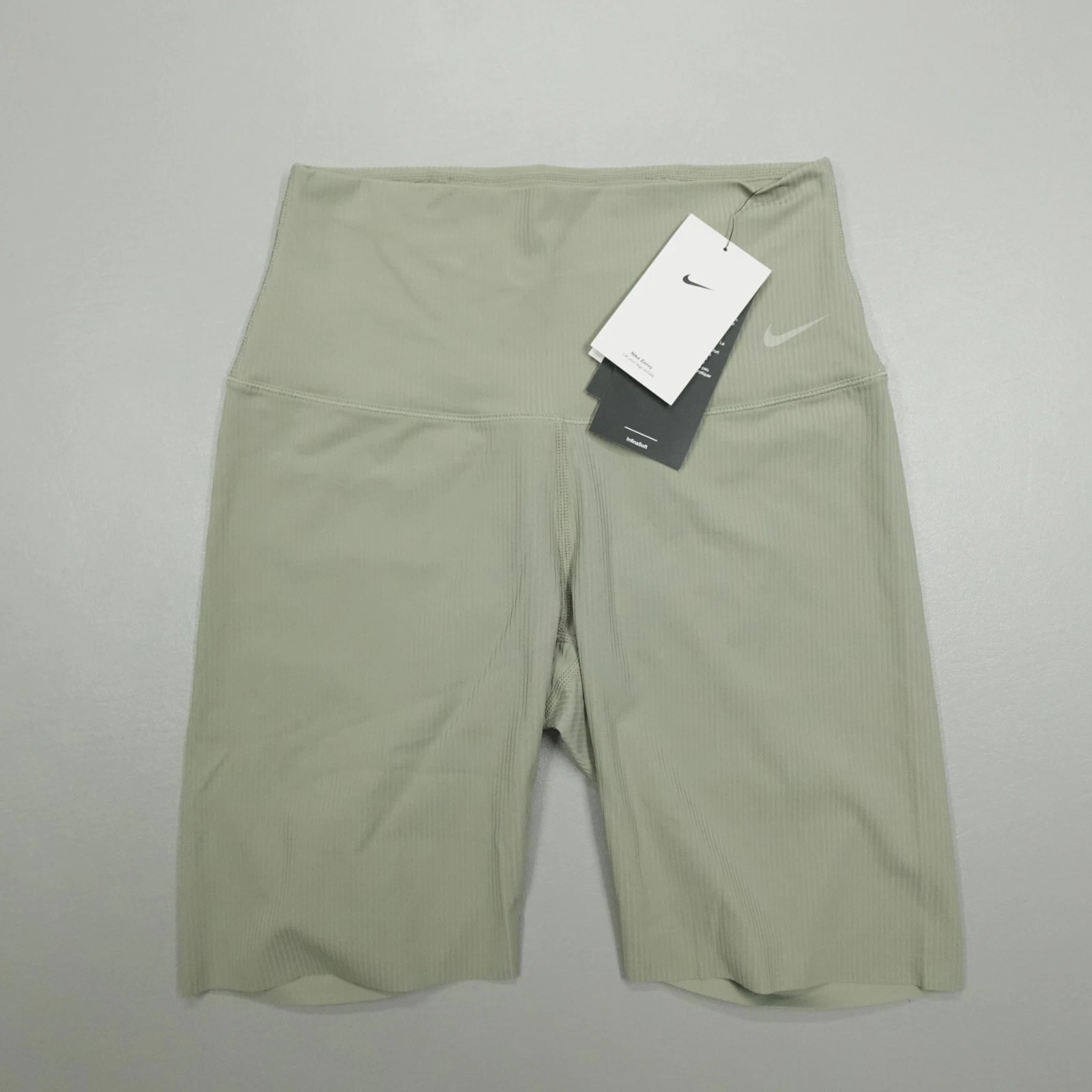Nike Zenvy Rib Gentle-Support High Waisted Women's Size M 8" Biker Shorts HF1414