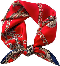 27.5" Mulberry Silk Feeling Head Scarf Women's Fashion Square Neck Satin