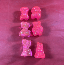Lot of 6 Clear Pink Crazy Bones Gogo Figure Lot