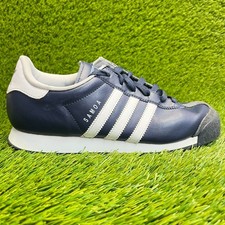 Adidas Samoa Niños Talla 7Y Azul Blanco Atlético Cuero Zapatos para Caminar Tenis