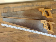 2 Vintage Disston D-23 Hand Saws 8 Ppi & 11 Ppi Used But NICE