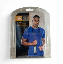 BE FIT 9 Foot Weighted Iron Bar Jump - PVC Rope