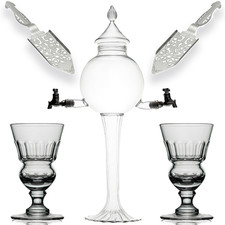 Absinthe Fountain Set - Glass Pearl Bubble Fountain with 2 Spouts, Absinthe Drip