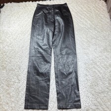 MIXI:T Black Leather Pants Women's 6T High Waist Vintage Rock Punk Street Y2K