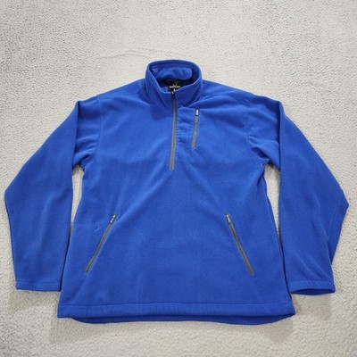 Scottevest Sweatshirt Mens Large Blue Quarter Zip Fleece Travel Photographer