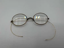 Antique Wire Rimmed Eyeglasses, Wrap Around Ear Design, Signed G0CO