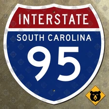 South Carolina Interstate 95 highway route marker road sign 1957 SC 18x18