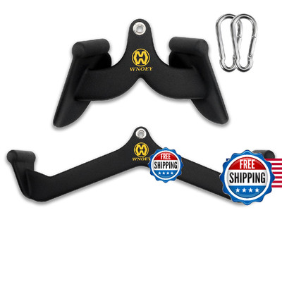 WNOEY LAT Pulldown Attachment Back Tricep Bar Strength Training Handle Grips Cab