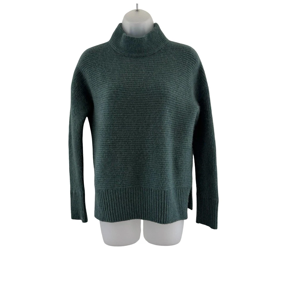 Suéter Rachel Zoe Mujer Pequeño Verde 100% Cachemira Cuello Simulado Dobladillo Acanalado Foto 2 de 4
