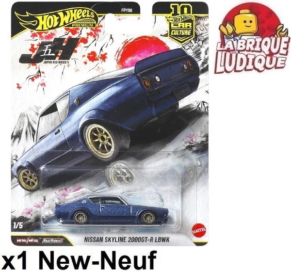 Hot Wheels Japan Historics 5 Nissan Skyline 2000GT-R Lbwk Blau 1/5 JKF11 Neu-image
