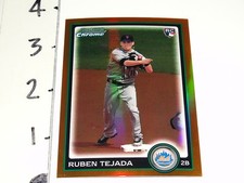 2010 BOWMAN Chrome RUBEN TEJADA #51 Orange Refractor RC/25 NY METS - Binghamton