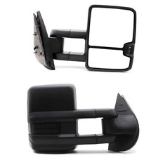 Pair Tow Mirrors For 07-13 Chevy Silverado/GMC Sierra 1500-2500 Manual Fold
