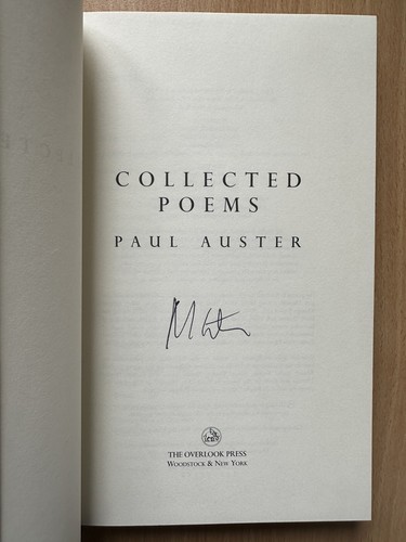 Paul Auster SIGNED Collected Poems US 1/1 HB - Fine/Fine UNREAD 2004 - Picture 3 of 6