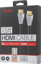 Rocketfish- 1.5' 4K Ultra HD In-Wall HDMI Cable - Black