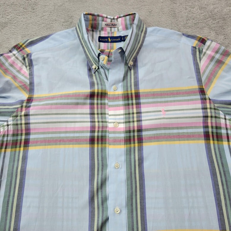 Ralph Lauren Indian Madras Shirt Mens XL Plaid Long Sleeve