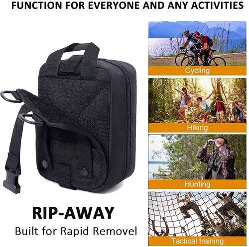 Outdoor First Aid Kit Tactical Molle Medical Bag Military EDC Waist Survival Bag - Picture 7 of 16