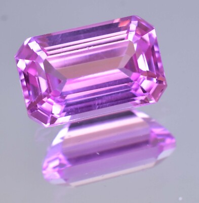 Flawless 12.08 Ct Natural Mogok Pink Ruby Emerald Cut Certified Loose Gemstone