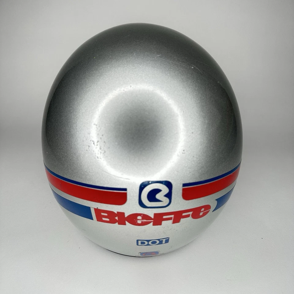 Capacete de snowmobile vintage década de 1980 Bieffe protetor facial completo cinza feito na Itália - Imagem 4 de 4