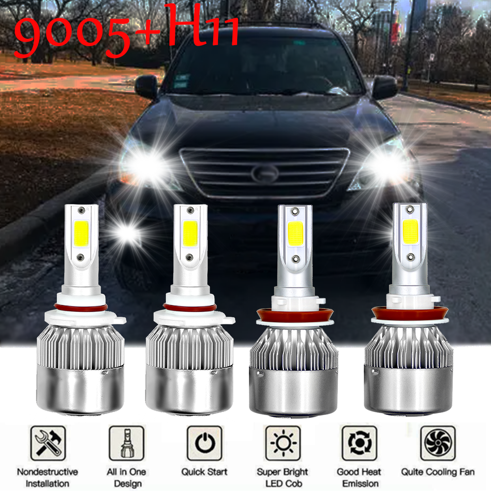 For Lexus GX470 20032009 6000K LED Headlight High Low + Fog Lights