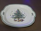 Nikko Japan Christmas Tree HAPPY HOLIDAYS 10" Handled Dessert Serving Tray — photo 2