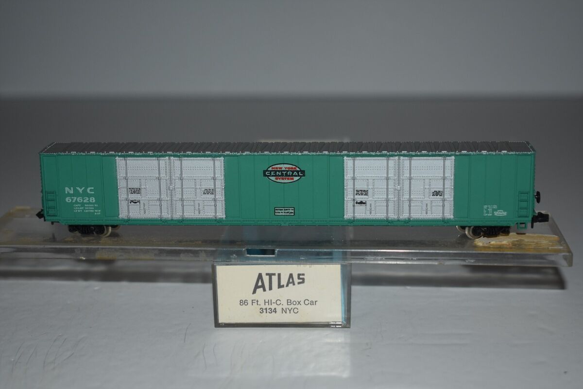 N Scale Atlas 3134 New York Central 86' Hi-Cube Boxcar 67628 N Scale Atlas 3134 New York Central 86' Hi-Cube Boxcar 67628