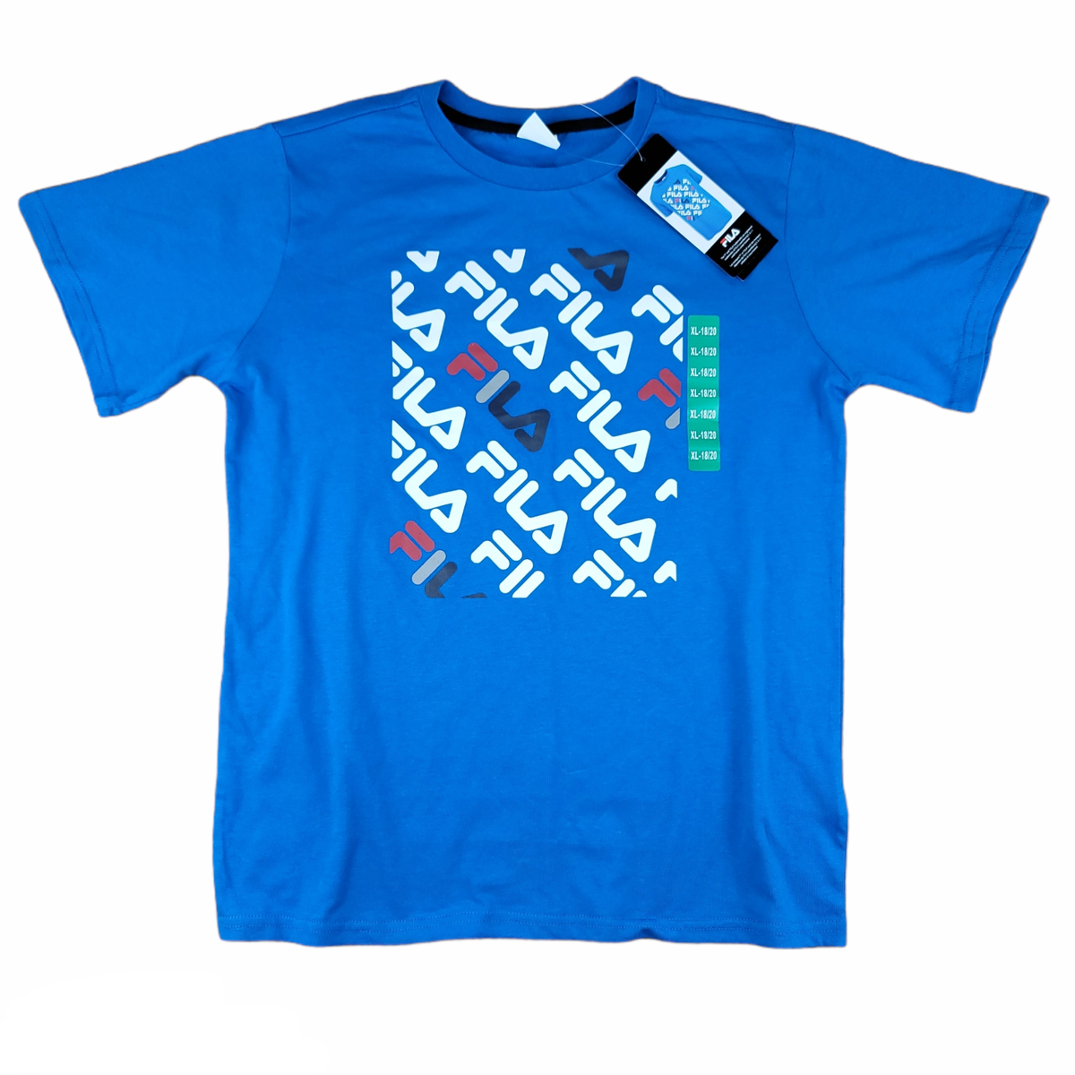 NEW Fila Youth Boys T-Shirt Blue & White XL18/20 2-Piece
