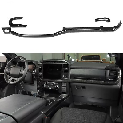 Für Ford F-150 Echt Kohlefaser Center Console Armaturenbrett Abdeckung 2021-2023